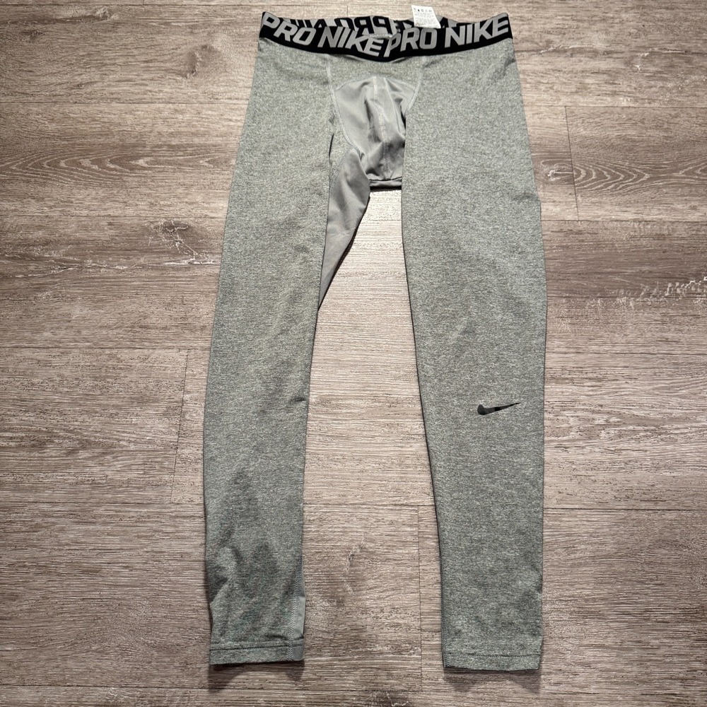 Nike Pro Pants Mens Large Gray Compression Leggings Training Athletic Base Layer